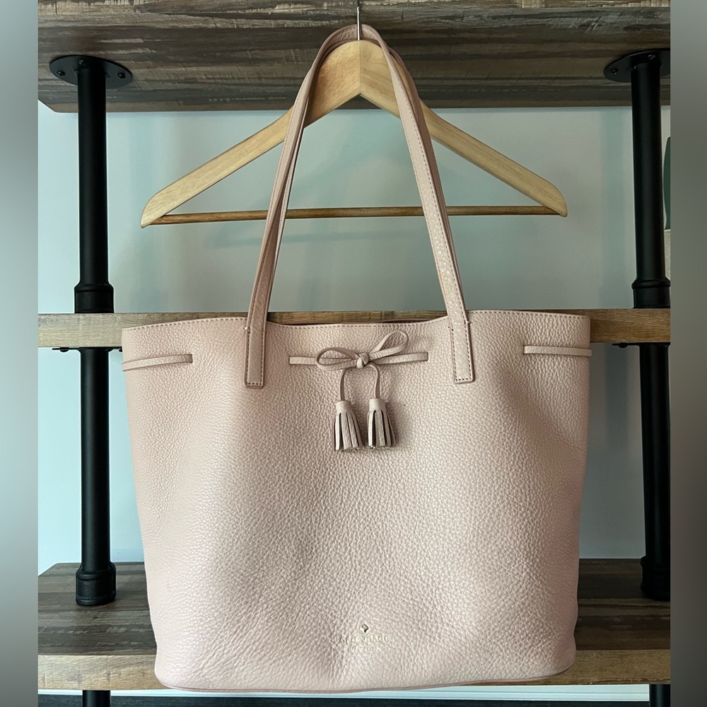 Kate Spade Hayes Pebble Leather Pink Blush Tote - Picture 1 of 15